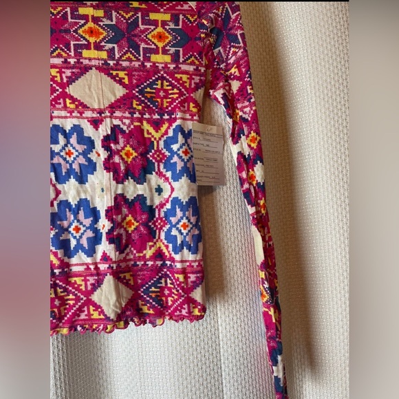 SALE🎉FP MOVEMENT Printed High Jump Long Sleeve / Fair Isle Magenta / XS - Picture 7 of 14